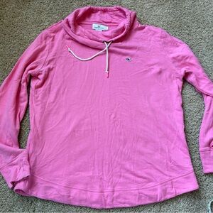 Vineyard Vines Pink Relaxed Cowl Neck Women's Sweatshirt Top Whale Size Medium